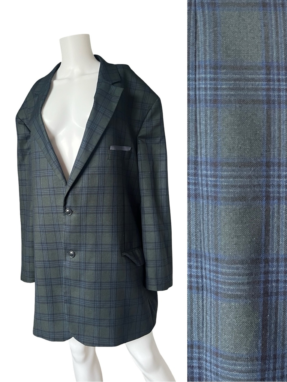 Oak Hill Plaid Blazer Blue Green Academia Preppy Old Sport Coat Mens Size 3XLT
